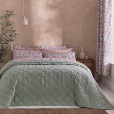 Dunelm Helston Bedspread Green (235x235cm)