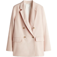 H&M Linen Blend Blazer - Light Dusty Pink