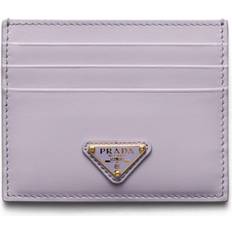 Prada Logo Plaque Card Holder - Women - Purple