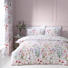 Dunelm Watercoloured Floral Duvet Cover Pink (200x200cm)