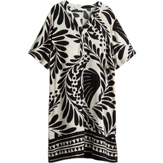 H&M Viscose Tunic Dress - White/Black Patterned