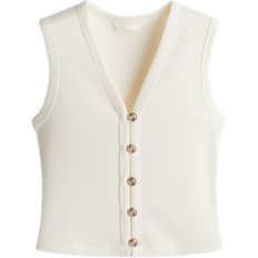 H&M Button Front Sweater Vest - White