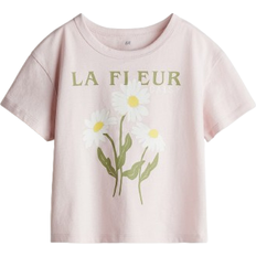 H&M Printed Jersey Top - Light Pink/The Flower (1276711004)