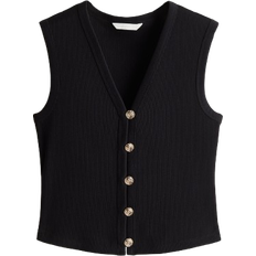 H&M Button Front Sweater Vest - Black