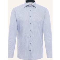 Eterna Slim Fit Performance Shirt - Dark Blue Striped