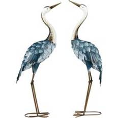 OutSunny Crane Garden Ornaments 2 Pcs Garden Statue Set