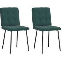 vidaXL Spisebordsstole 2 Stk Fløjl Mørkegrøn Køkkenstol 83cm 2stk