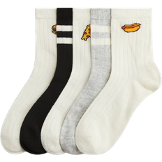 H&M Socks 5-pack - White/Hot Dog (1270984004)