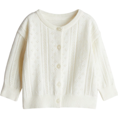 H&M Pattern Knitted Cotton Cardigan - White (1230505006)