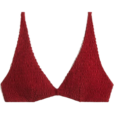 H&M Gesmoktes Triangel Bikinitop - Dark Red
