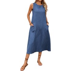 Shein Einfaches, ärmelloses Kleid Einfarbig für Damen, geeignet für den täglichen Gebrauch
