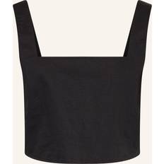 Calvin Klein Bluser Calvin Klein Soft Cotton Linen Twill Top - Black