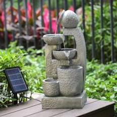 Garden Decorations Garden Sanctuary Cascade Solar-powered Water Fountain