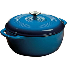 Lodge Enameled Cast Iron Dutch Oven 7.31 H x 13.56 W in Gray with lid 1.48 gal 11 "
