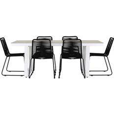 Ebuy24 MerloLindos Gartenset 1 Esstisch 6 Stühle Weiß Essgruppe