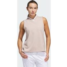 Adidas Brown Polo Shirts adidas Go-To Sleeveless Polo Shirt - Wonder Taupe