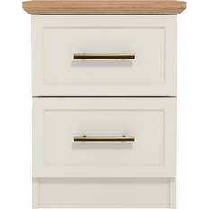 August Grove Feya 2 Drawer Grey Bedside Table 38.8x39cm