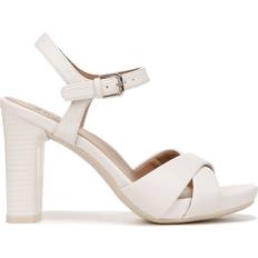 Synthetic Heeled Sandals Naturalizer Women's Morgan Dress Sandals Warm White Faux Leather
