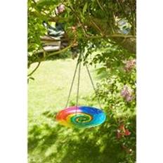 Smart Garden Rainbow Stained Glass Hanging Wild Bird Bath Feeder