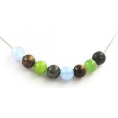Akvamarin Halsband Minerals and gemstones. necklace pearls aquamarine + tiger eye + l