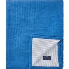 Lexington Bomull Sängöverkast Lexington Striped Reversable Organic Cotton Överkast 260x240 Blå Sängöverkast Blå