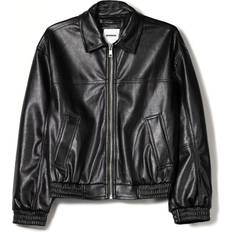 Bershka Outerwear Bershka Faux Leather Oversized Jacket - Black