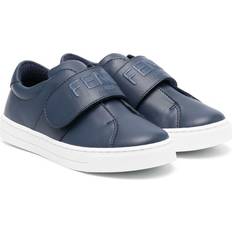 Touch-Strap Leather Sneakers - Blue