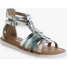 Vertbaudet Kinder Römersandalen Aus Leder - Silber