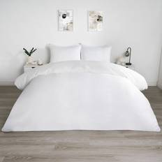 OHS Filled Pinsonic Grid Panel Duvet Cover White (200x135cm)
