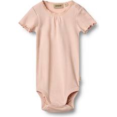 Wheat Ensfarvet Bodyer Wheat Kortærmet Rib Body Edna - Powder