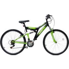 2 26 Inch Black and Green Full Suspension Mountain Bike 73 x 20 x 134 cm