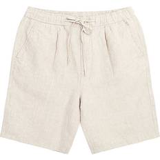 Herr - Linne Shorts Knowledge Cotton Apparel Fig Loose Linen Shorts - Light Feather Gray