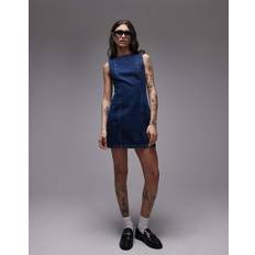 Topshop Mini Shift Dress - Mid Blue