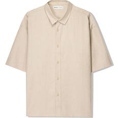 Bershka Linen Rich Co-Ord Shirt - Beige
