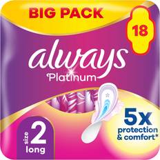 Menstrual Protection Always Platinum Long Size 2 Sanitary Pads With Wings