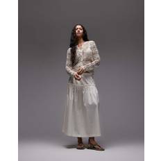 Zipper Skirts Topshop Frill Poplin Full Skirt - Ivory
