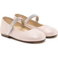 Babywalker Crystal-Embellished Leather Ballerinas - Pink