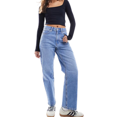 ASOS DESIGN Ankellånga Jeans Med Komfortstretch Och Raka Ben - Blå