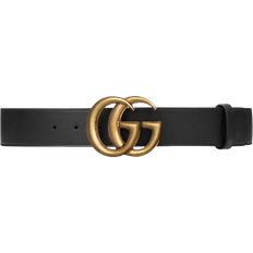 Gucci Double G Leather Belt - Black