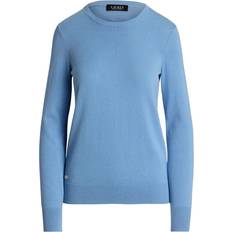 Lauren Ralph Lauren Dam Tröjor Lauren Ralph Lauren Cotton Modalls Sweater Dam Stickade Tröja - Sky Blue