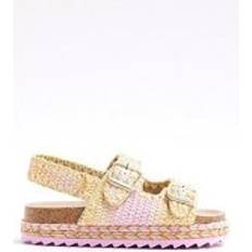 River Island Ombre Raffia Sandals - Light Pink