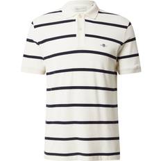 Beige Pikétröjor Gant Herr Regular Fit Randig Pikétröja