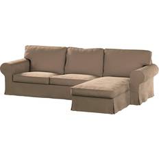 Sofföverdrag Dekoria Bezug für Ektorp 2-Sitzer Sofa mit Recamiere 704-35 Sofaüberzug Beige
