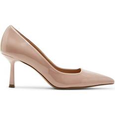 Madden Girl Brynnn Slip-On Pointed-Toe Pumps Nude Patent 6.5M