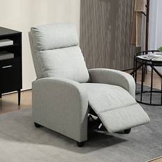 Recliner chairs Homcom Push Back Recliner Light Grey Armchair