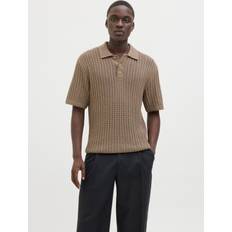 Jack & Jones Polotrøjer Jack & Jones Trøje JprcCjoel Knit Polo SS Grå