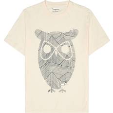 Knowledge Cotton Apparel Överdelar Knowledge Cotton Apparel KnowledgeCotton Apparel Regular Mountain OWL Printed T-shirt - Vit