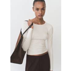 Mango Sweatere Mango Fineknit Fitted Sweater - Light Beige