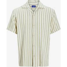Jack & Jones Grøn Skjorter Jack & Jones Coba Stripe Resort Shirt SS Cedar