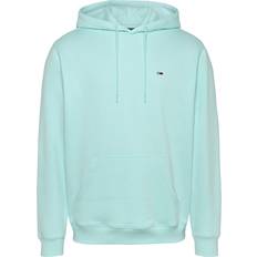 Men - Turquoise Jumpers Tommy Jeans Hoodie En Coton Mélangé - Bleu